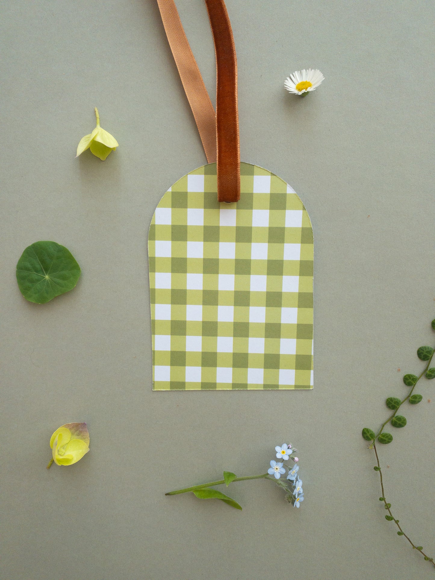 Green Gingham Gift Tags
