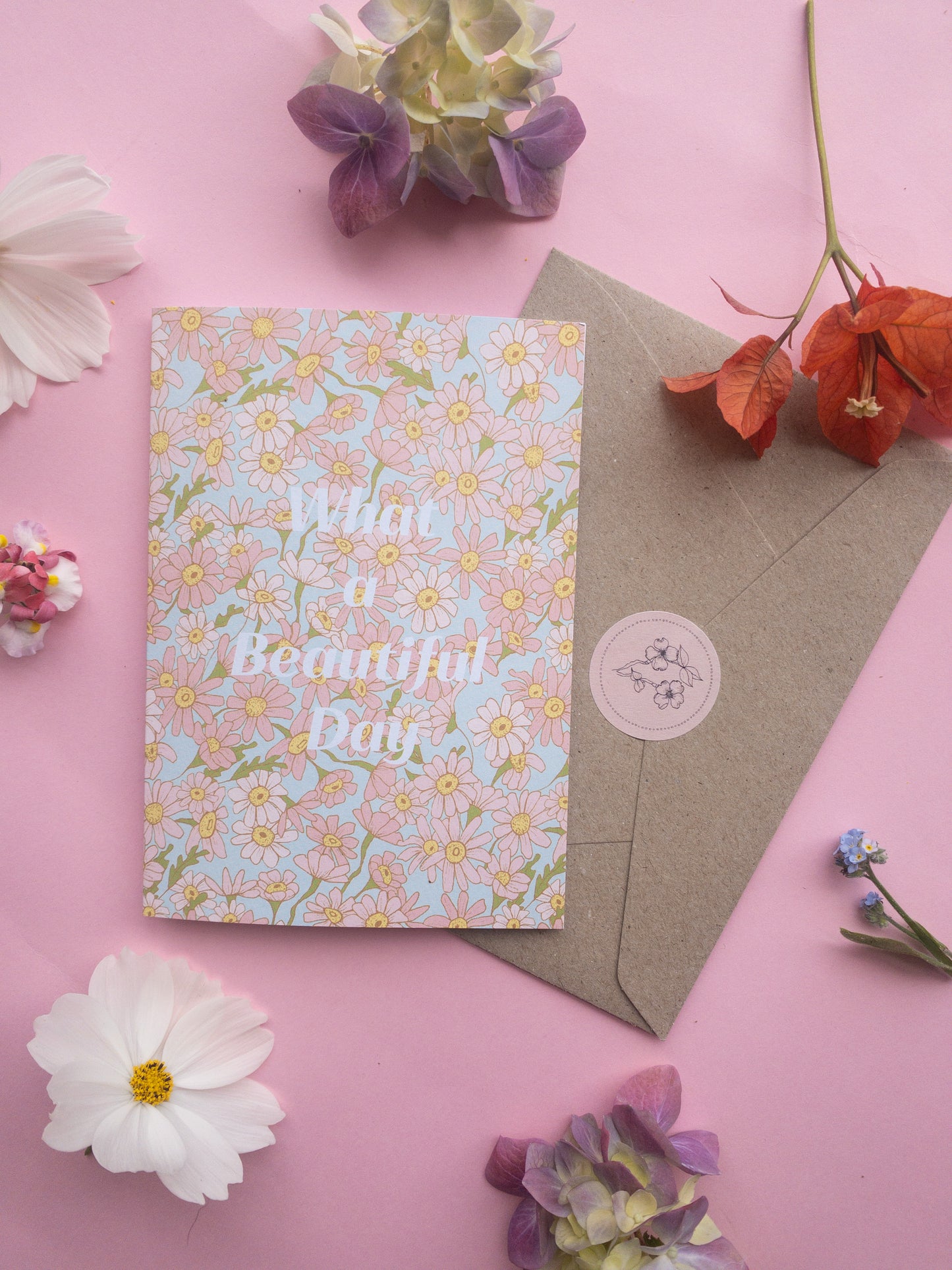 ‘What a beautiful day’ card.
