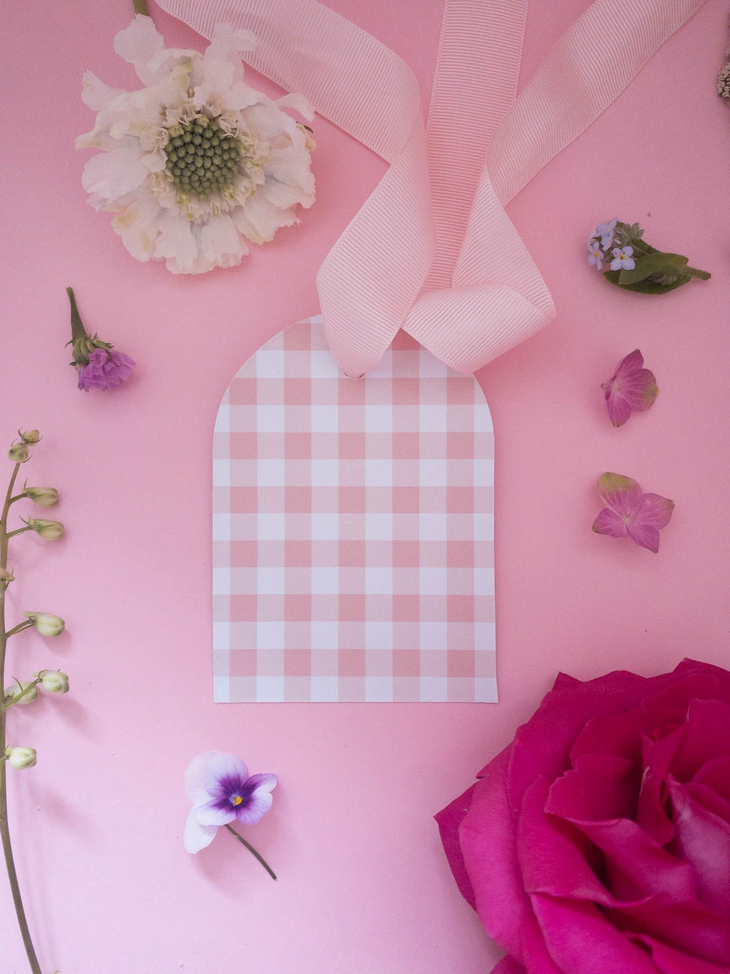 Pink Gingham Gift Tags