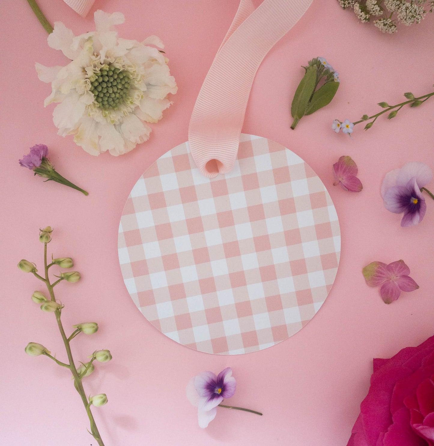 Pink Gingham Gift Tags