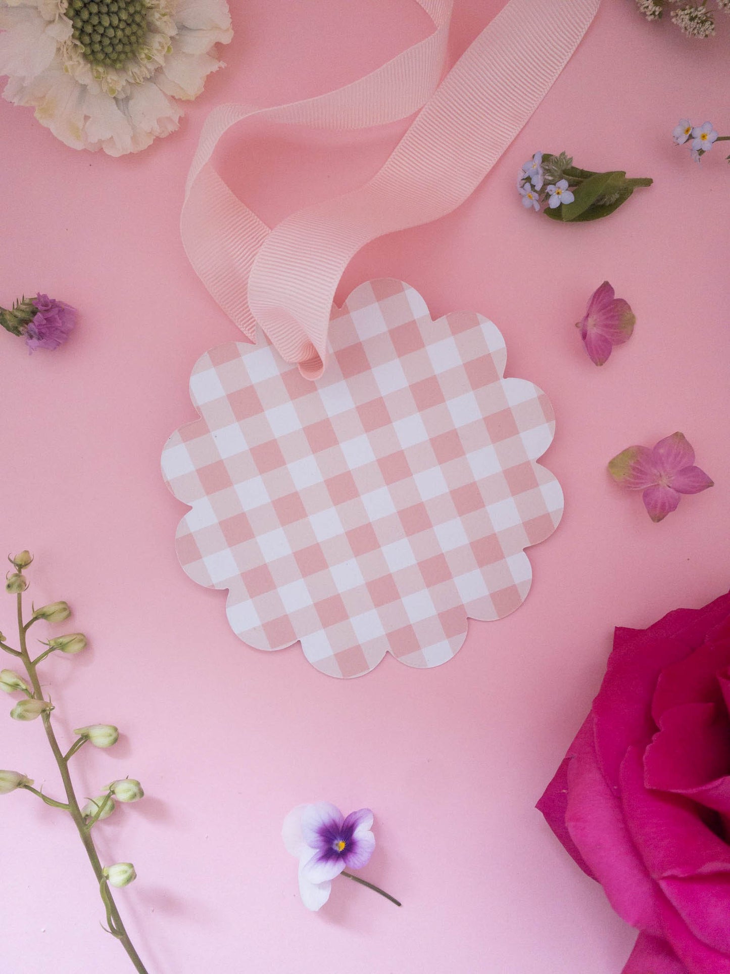 Pink Gingham Gift Tags