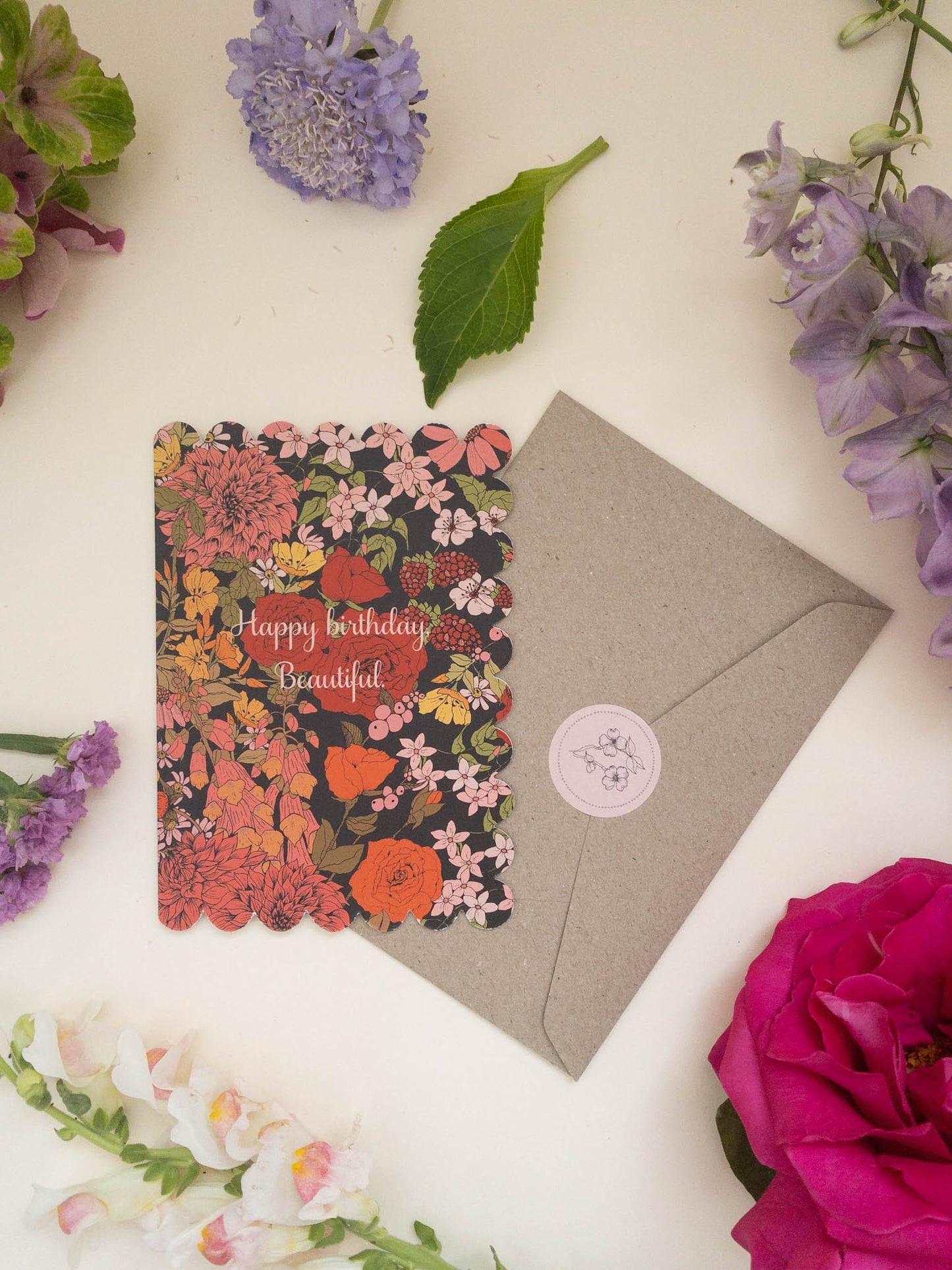 'Happy Birthday Beautiful' Card