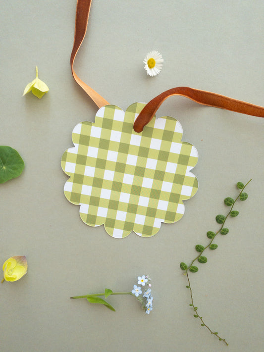 Green Gingham Gift Tags