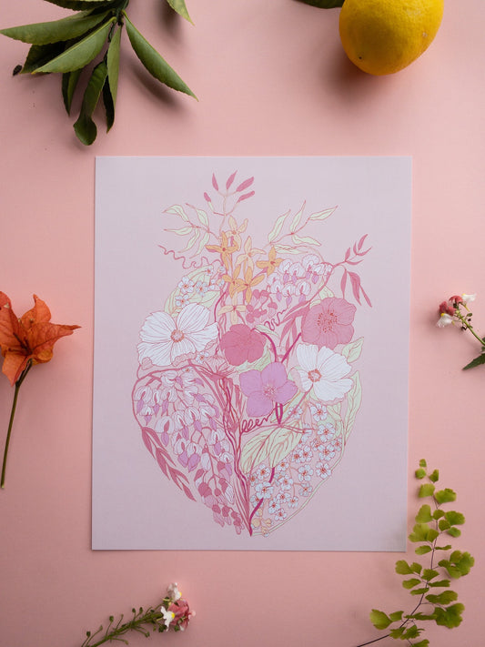Pastel Heart Print