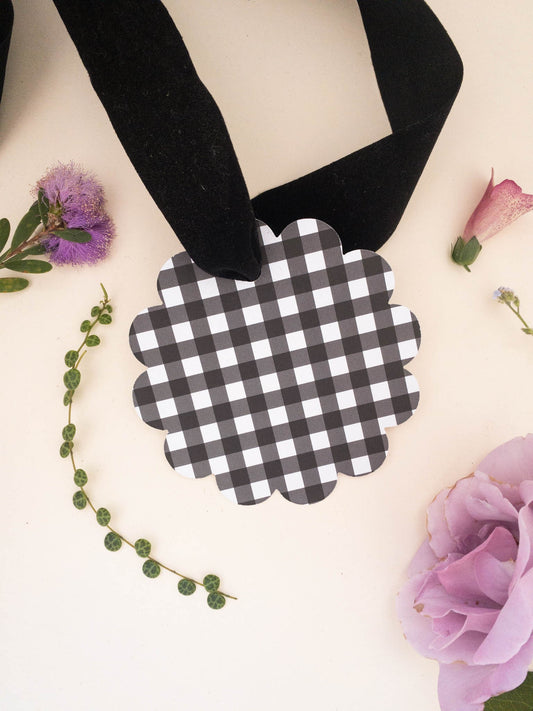 Black and White Gingham Gift Tags